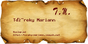 Töreky Mariann névjegykártya